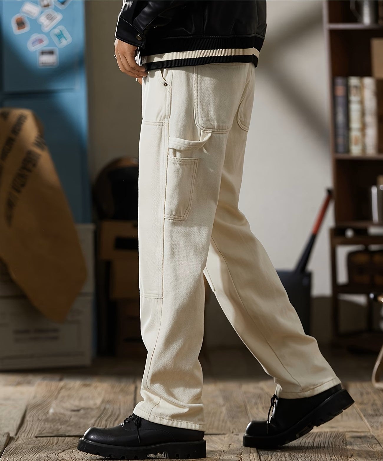 Men's Straight-Leg Double-Knee Pants