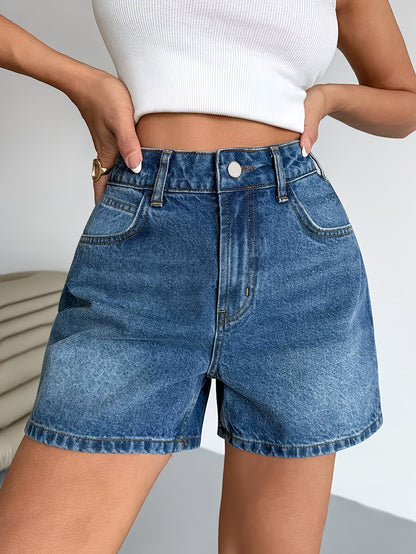 Women's High-Waisted Straight-Leg Shorts