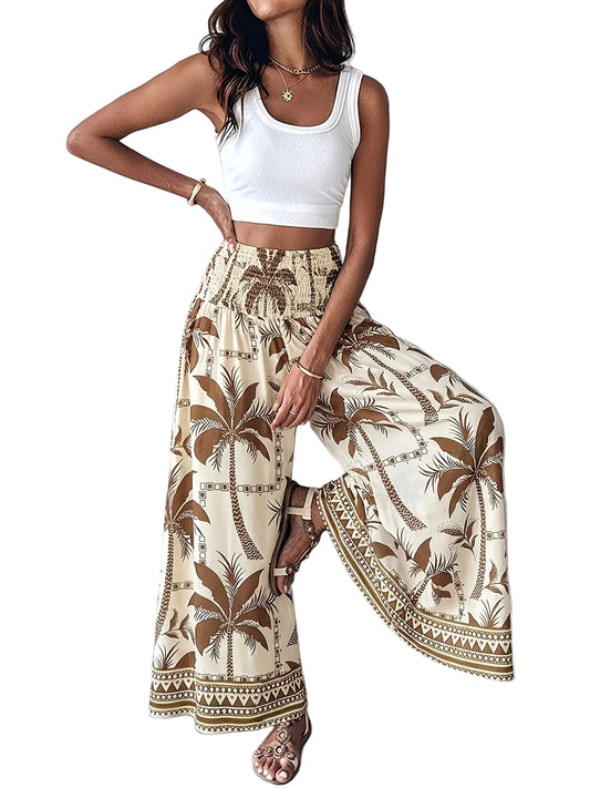 Women's Wide-Leg Pants with Graphic Print
