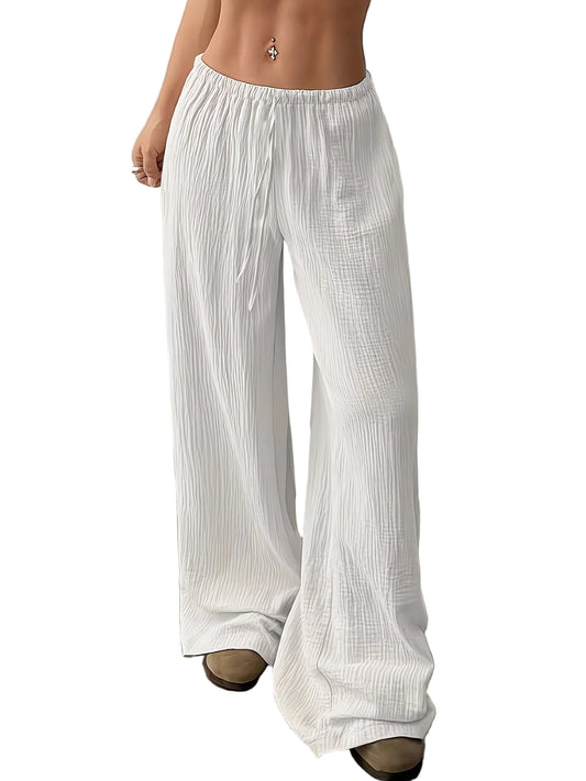 Women's Wide-Leg Pants with Drawstring
