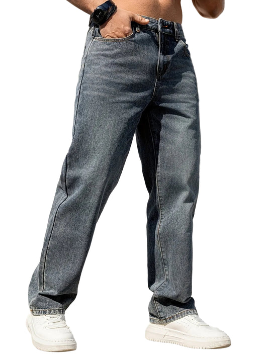 Men's Straight-Leg Faded Pants