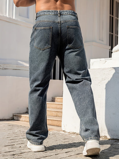 Men's Straight-Leg Faded Pants