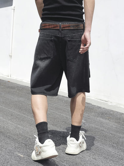 Men's Wide-Leg Cargo Shorts with Flap Pockets