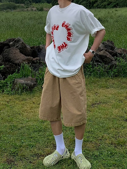 Men's Wide-Leg Shorts with Hammer Loop